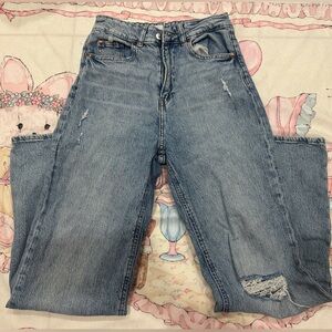 H&M High-rise Baggy Distressed Jean Size US6
